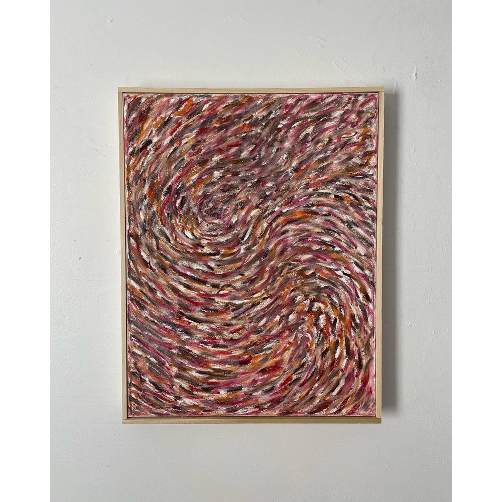 O Abstract Swirl Oil‎ Painting Textured Earth Tones Framed Canvas Art 14 X 18